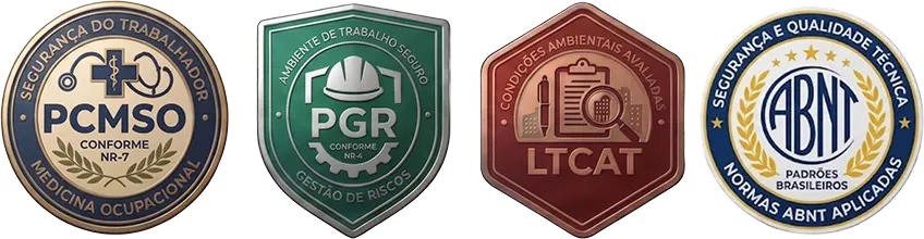 Certificações: PCMSO, PGR, LTCAT e normas ABNT